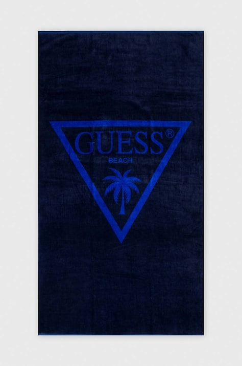Bavlněný ručník Guess tmavomodrá barva, E4GZ03 SG00L
