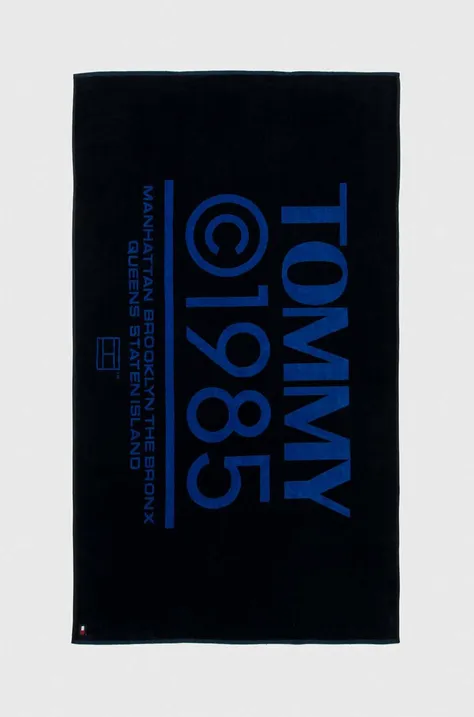 Βαμβακερή πετσέτα Tommy Jeans χρώμα: ναυτικό μπλε