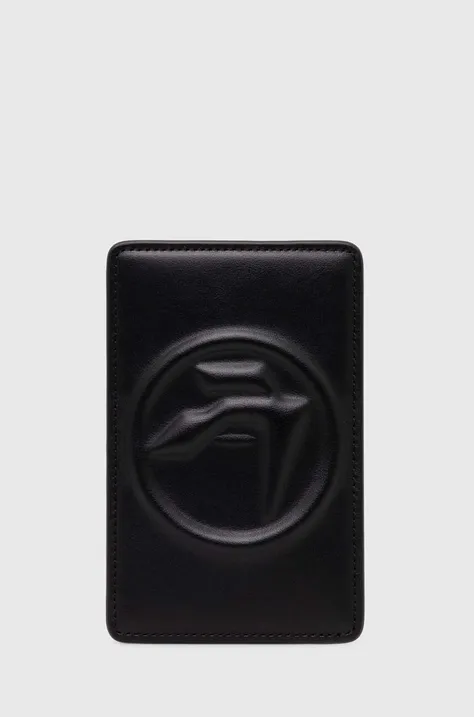 AMBUSH carcasa din piele Amblem Card Case culoarea negru, BMND009S24LEA