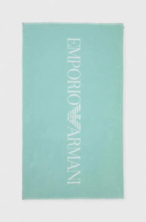 Emporio Armani Underwear ręcznik bawełniany kolor turkusowy