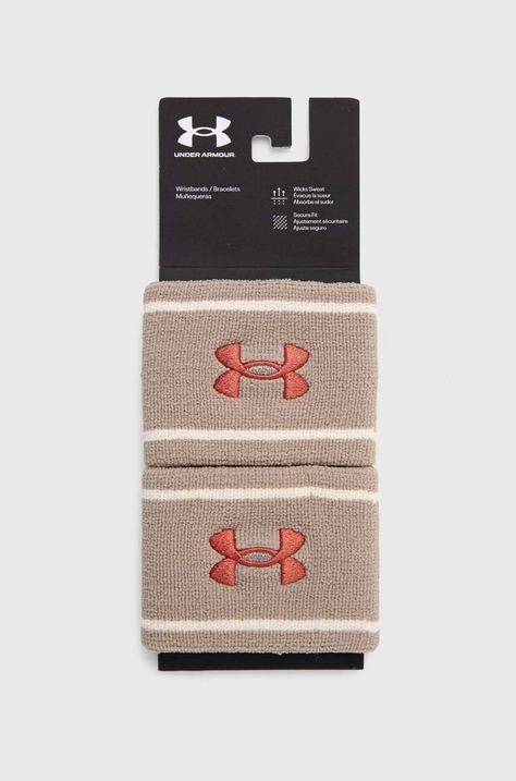 Under Armour opaski na nadgarstek 2-pack kolor beżowy