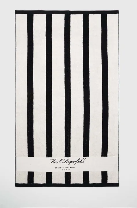 Βαμβακερή πετσέτα Karl Lagerfeld χρώμα: μαύρο