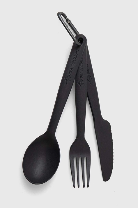 Туристичний набір столових приборів Sea To Summit Camp Cutlery Set колір чорний ACUTL