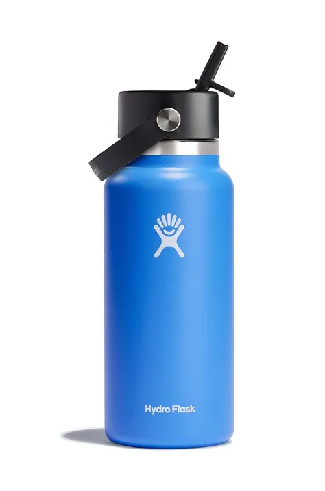 Термобутилка Hydro Flask 32 Oz Wide Flex Straw Cap Cascade в синьо W32BFS482