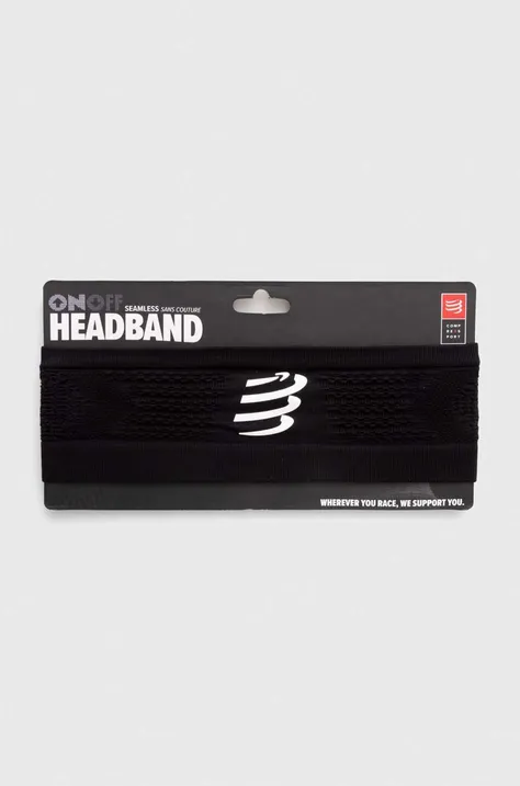 Čelenka Compressport Headband On/Off černá barva, XBNU3909