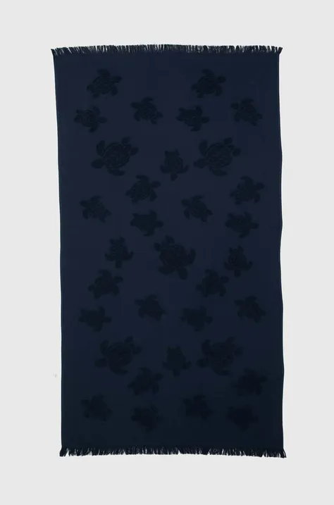 Βαμβακερή πετσέτα Vilebrequin SANTAH χρώμα: ναυτικό μπλε, STHU1201