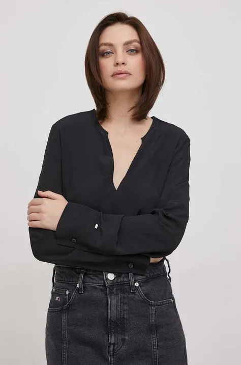 Bluza Tommy Hilfiger za žene, boja: crna, bez uzorka