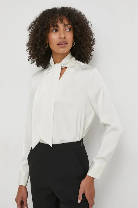Bluza Calvin Klein za žene, boja: bež, bez uzorka