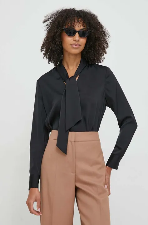 Blúzka Calvin Klein dámska, čierna farba, jednofarebná, K20K206890