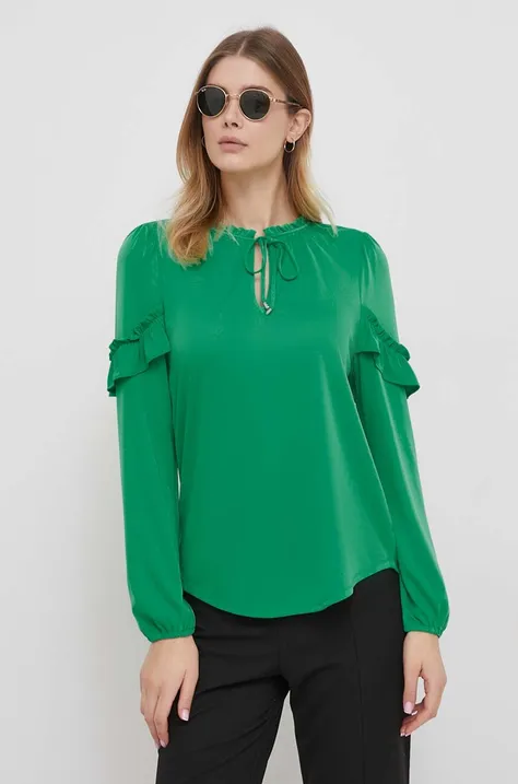 Lauren Ralph bluză femei, culoarea verde, uni 200925743