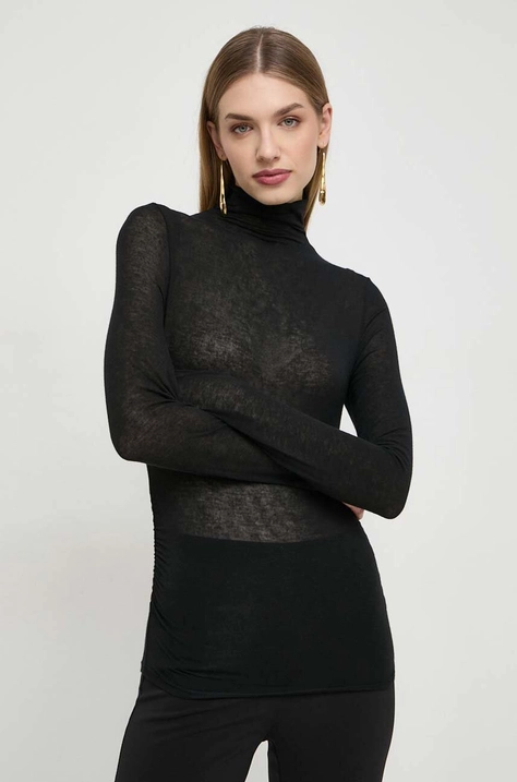 Patrizia Pepe longsleeve con aggiunta di cashemire colore nero