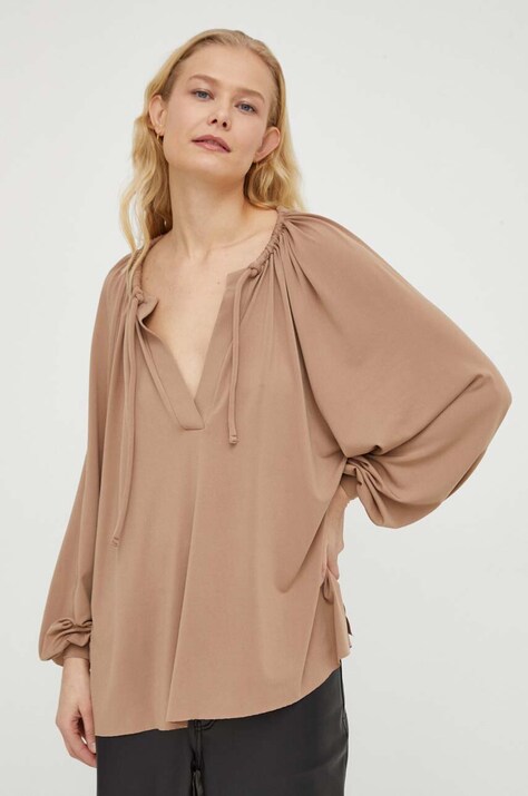 Day Birger et Mikkelsen bluza femei, culoarea bej, neted