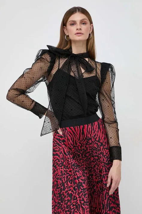 Karl Lagerfeld bluzka damska kolor czarny gładka