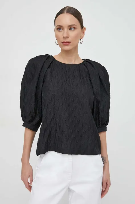 Custommade bluzka damska kolor czarny gładka