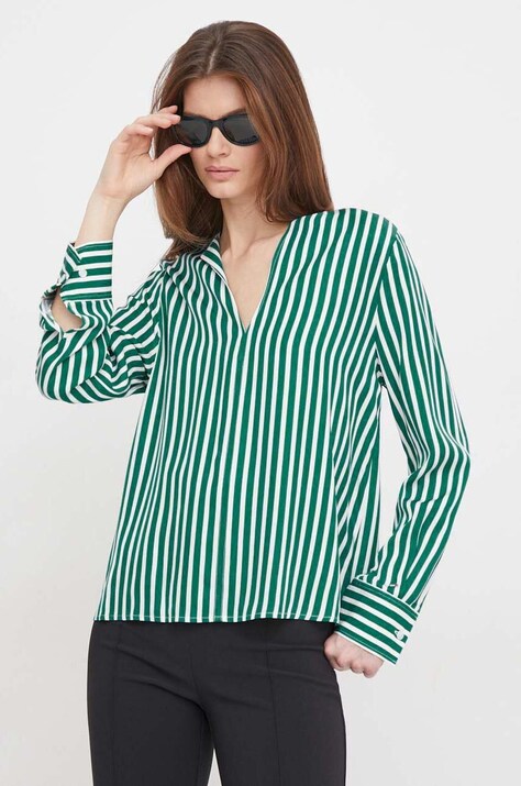 Tommy Hilfiger bluză femei, culoarea verde, cu model WW0WW41387