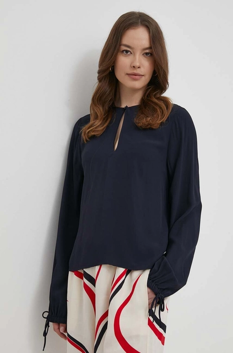 Bluza Tommy Hilfiger za žene, boja: tamno plava, bez uzorka, WW0WW41835