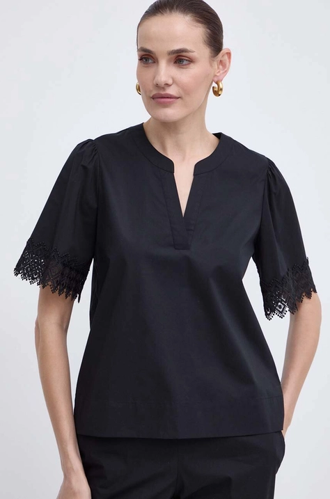 Bluza Twinset za žene, boja: crna, bez uzorka