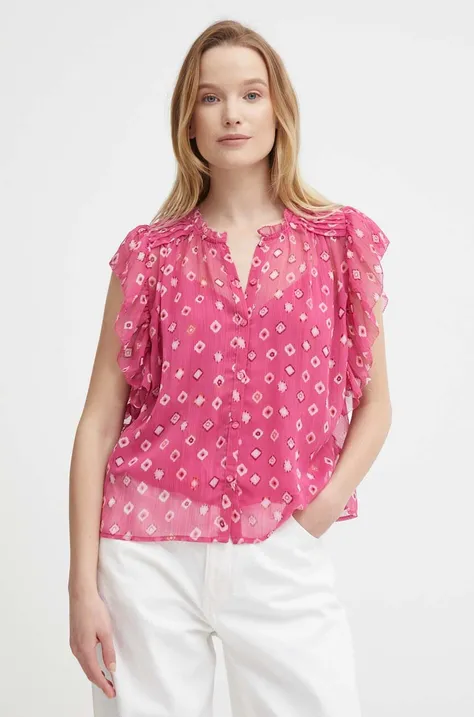 Košeľa Pepe Jeans MARLEY dámska, ružová farba, voľný strih, PL304798
