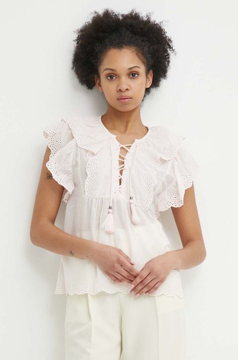 Βαμβακερή μπλούζα Pepe Jeans DOROTEA DOROTEA γυναικεία, χρώμα: ροζ, PL304815 PL304815
