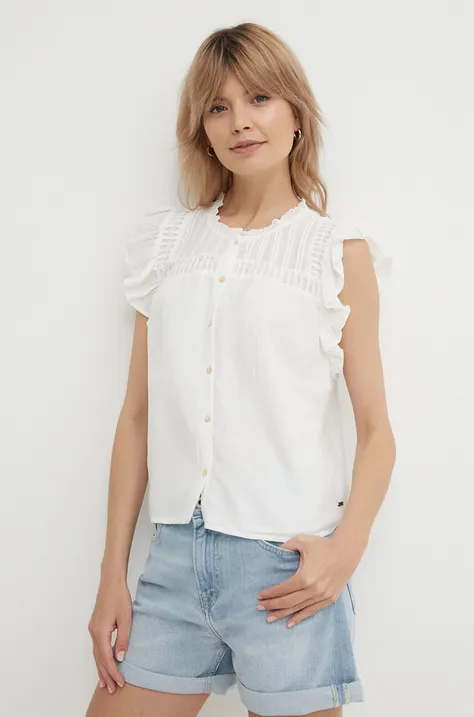 Košile Pepe Jeans DAKOTA dámská, béžová barva, regular, PL304822