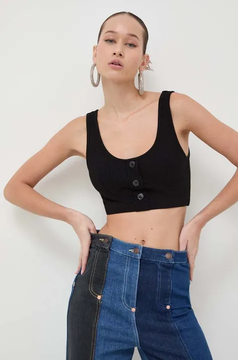 Moschino Jeans top femei, culoarea negru