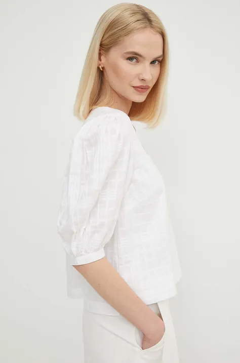 Бавовняна блузка Barbour Modern Heritage жіноча колір білий однотонна LSH1592