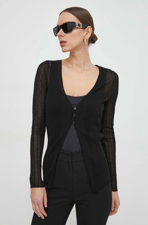 Pinko cardigan și top culoarea negru, light