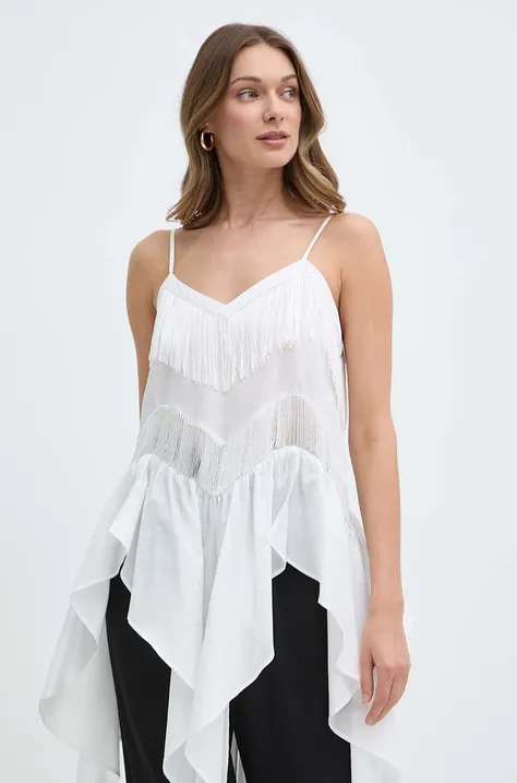 Бавовняна блузка Pinko жіноча колір білий однотонна 103734 A1XN