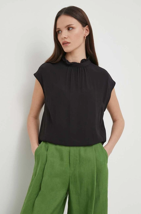 United Colors of Benetton bluza femei, culoarea negru, neted