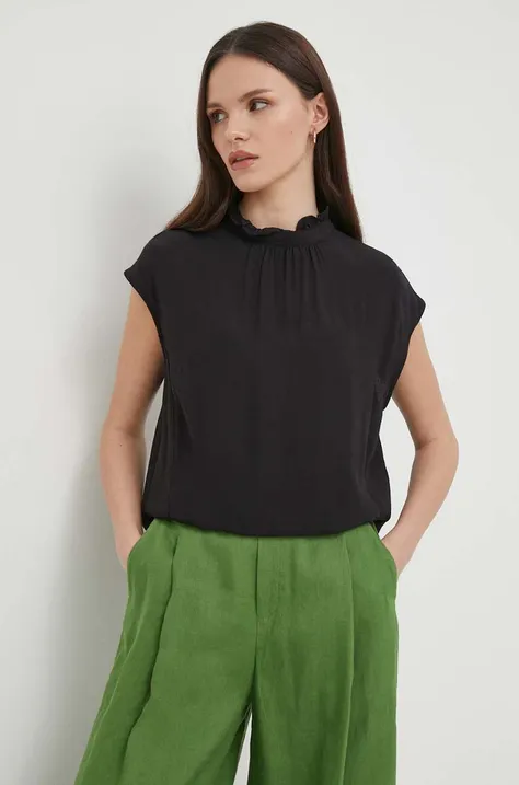 United Colors of Benetton bluzka damska kolor czarny gładka