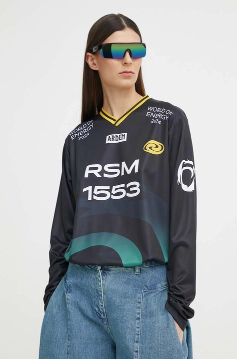 Résumé longsleeve bawełniany AllieRS Blouse Unisex kolor czarny 20211110