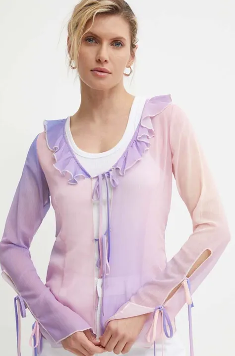 Блузка Résumé AishaRS Blouse жіноча колір фіолетовий візерунок 20731129