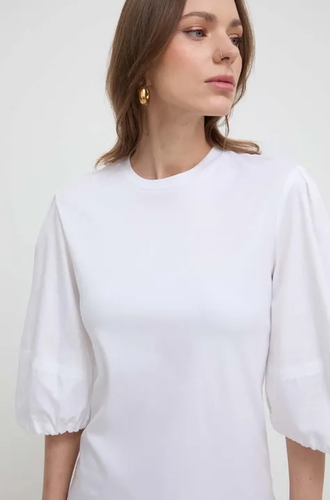 Max Mara Leisure bluza femei, culoarea alb, neted
