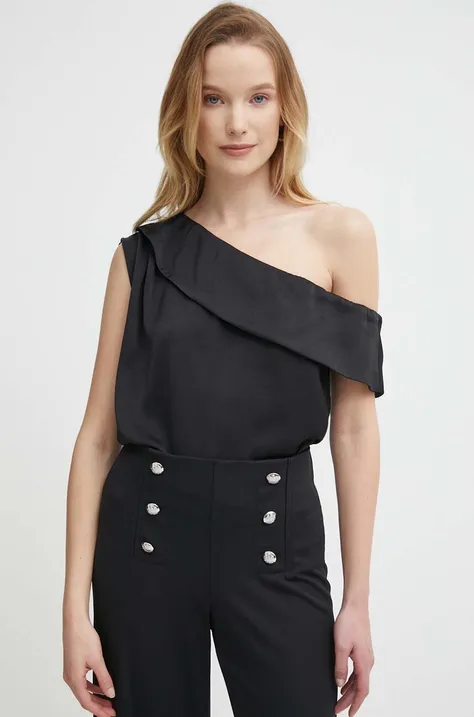 Блузка Sisley жіноча колір чорний однотонна