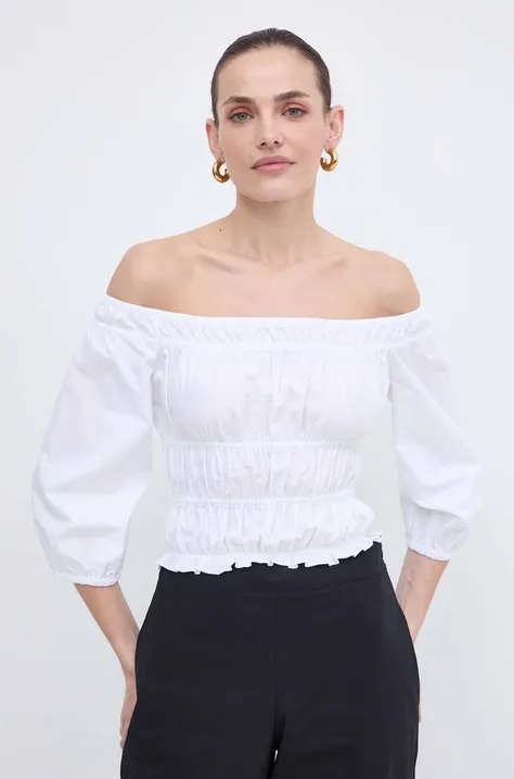 Бавовняна блузка Patrizia Pepe жіноча колір білий однотонна 2C1571 A9B9