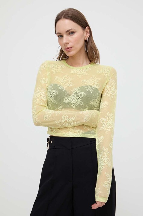 Patrizia Pepe bluza femei, culoarea verde, neted