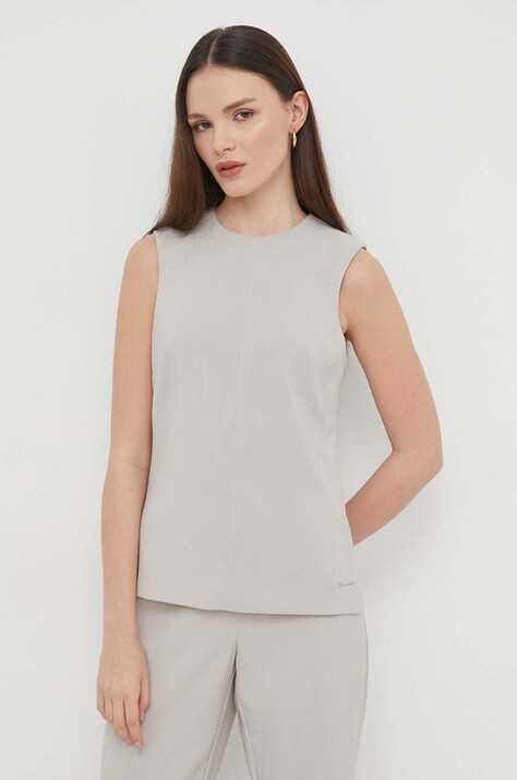 Blúzka Calvin Klein dámska,šedá farba,jednofarebná,K20K206652