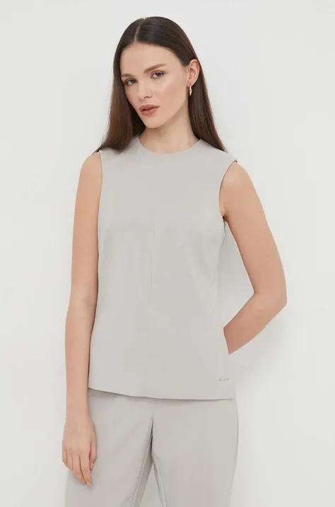 Blúzka Calvin Klein dámska, šedá farba, jednofarebná
