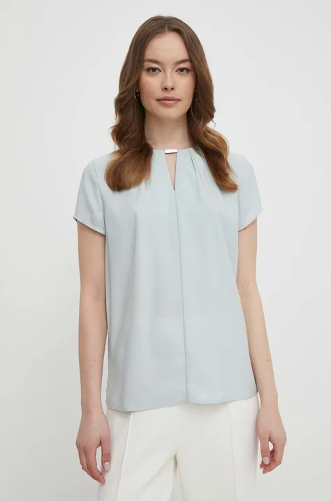 Bluza Calvin Klein za žene, boja: zelena, bez uzorka