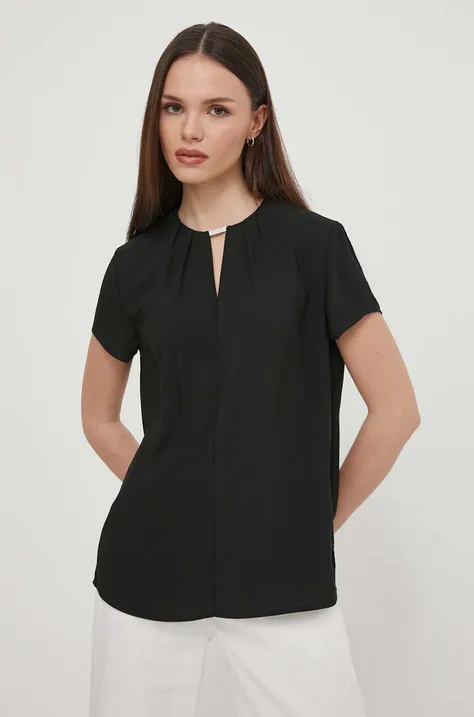 Блузка Calvin Klein женская цвет чёрный однотонная