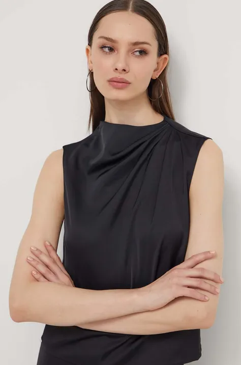 Блуза Abercrombie & Fitch в черно с изчистен дизайн