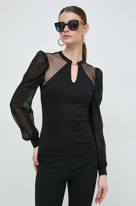 Блузка Morgan жіноча колір чорний однотонна