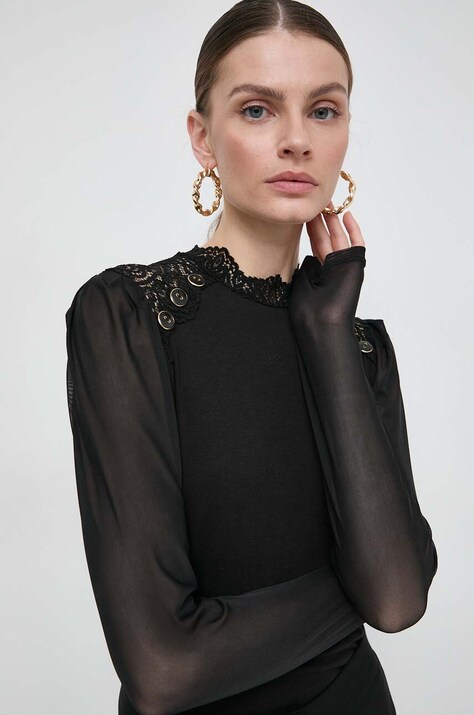 Morgan bluza femei, culoarea negru, neted