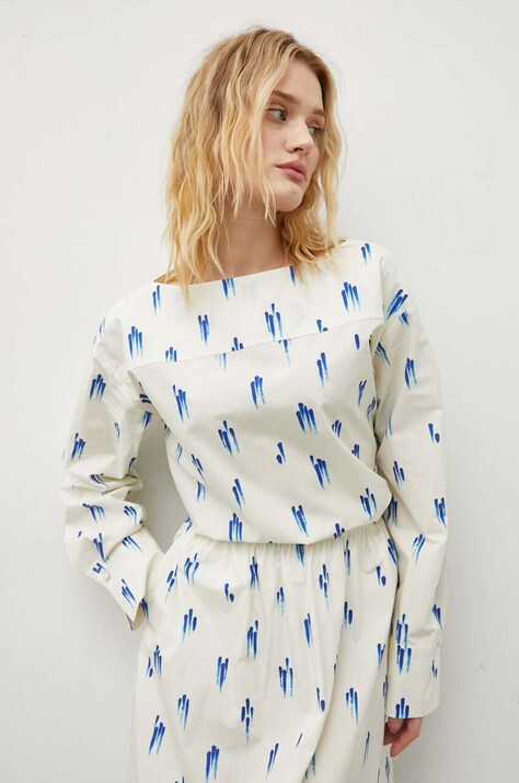 Lovechild bluză din bumbac femei, culoarea bej, cu model 24-2-701-2031