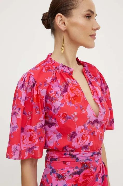 Morgan bluzka bawełniana OMELO.F damska kolor różowy wzorzysta