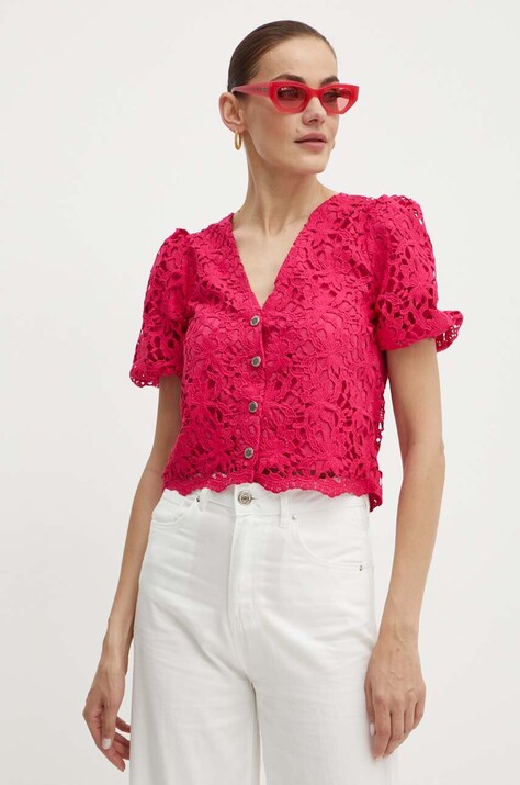 Morgan bluza ORIA femei, culoarea roz, neted, ORIA