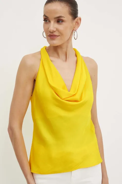 Blúzka Morgan OSMA dámska, žltá farba, jednofarebná, OSMA,