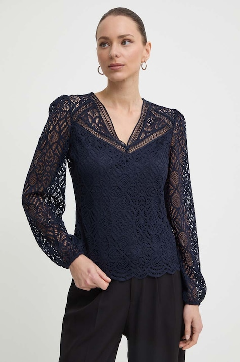 Morgan bluza TOULI femei, culoarea albastru marin, modelator, TOULI