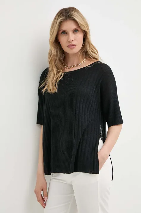 Lanen pulover MAX&Co. črna barva, 2416361014200