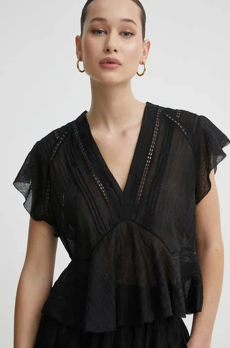 Блузка IRO жіноча колір чорний однотонна